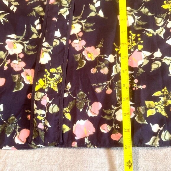 Collective Concepts Blue Floral Tank Blouse Womens XSmall Petite Casual Keyhole - Picture 7 of 10